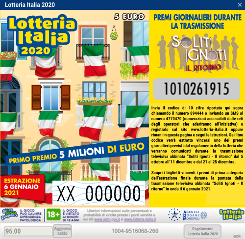 Lotteria italia estrazioni 2021 158155